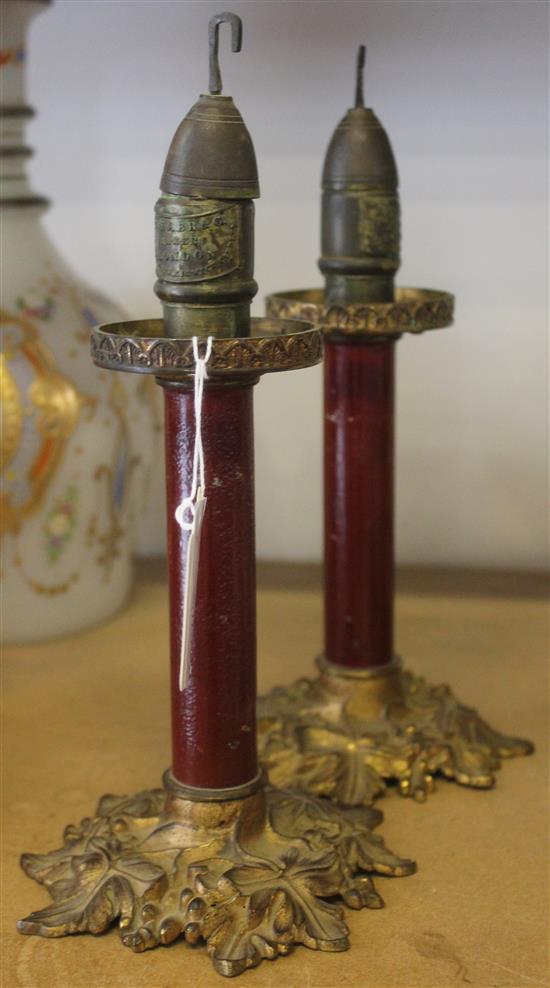 Pair of Victorian Palmer & Co candlesticks with snuffers